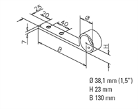 Gelænder beslag, Ø 38,1 mm (1,5 tommer) Messing design model : 105